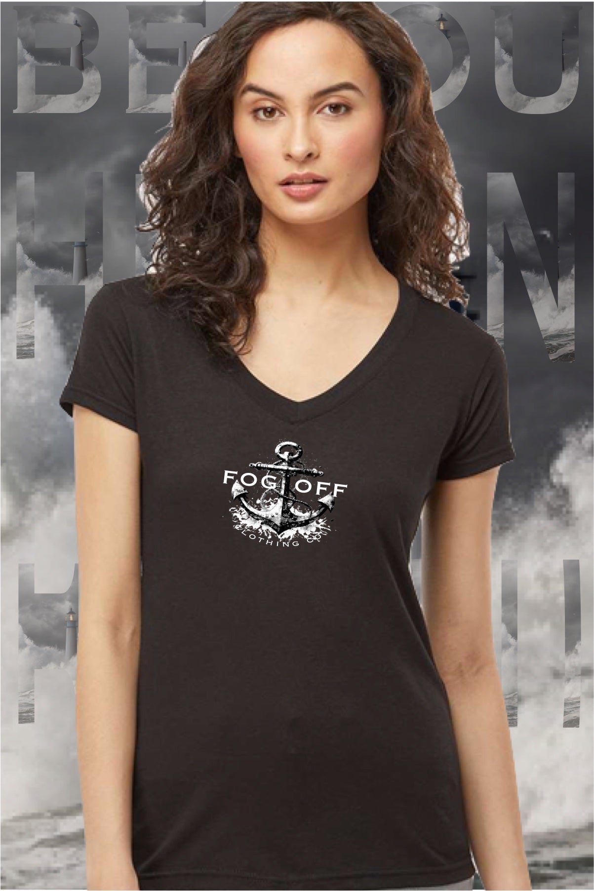 NEW ANCHOR SPLASH WOMANS V-NECK T