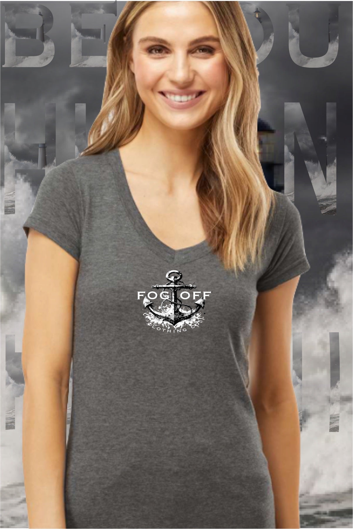 NEW ANCHOR SPLASH WOMANS V-NECK T