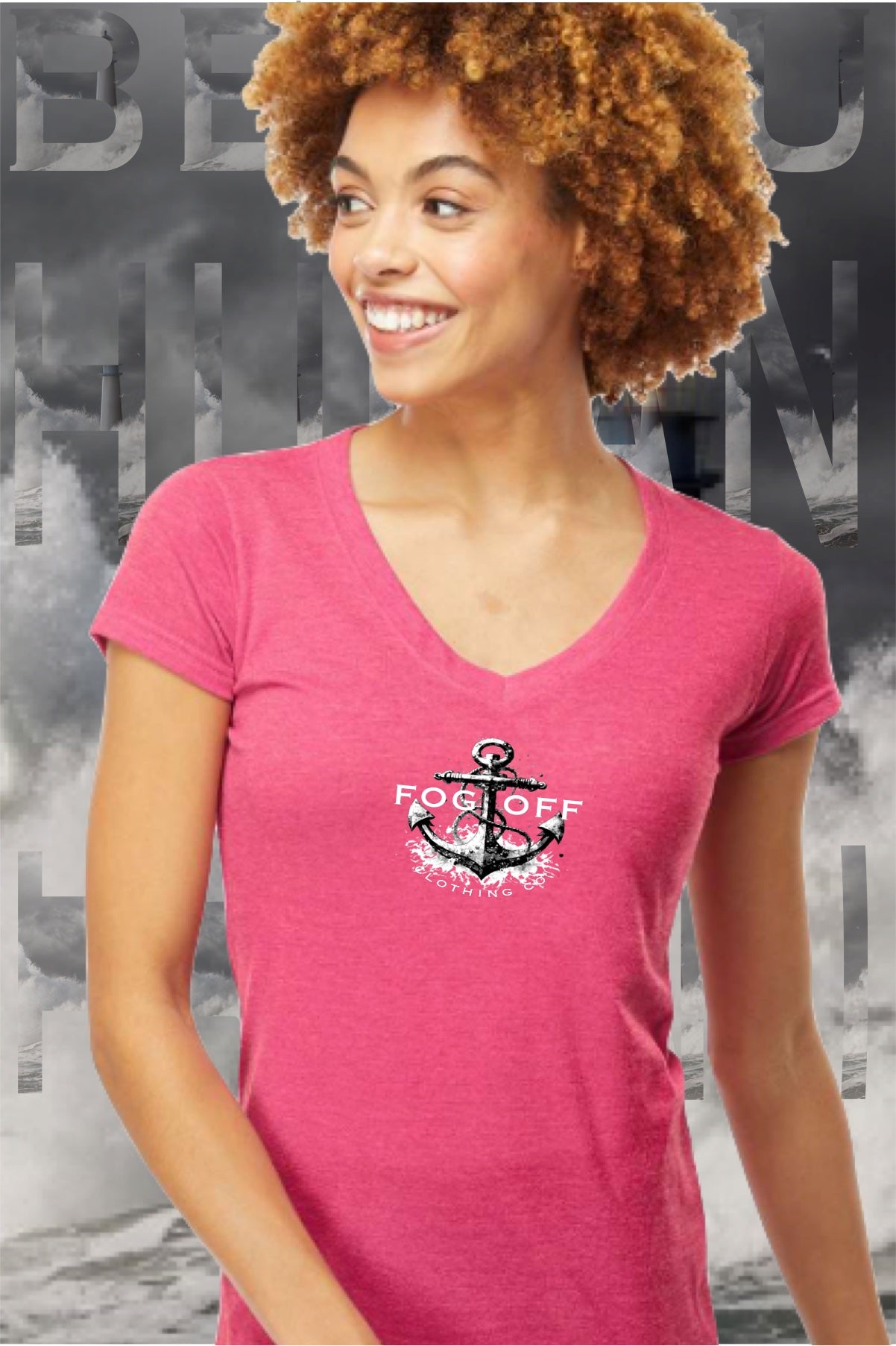 NEW ANCHOR SPLASH WOMANS V-NECK T