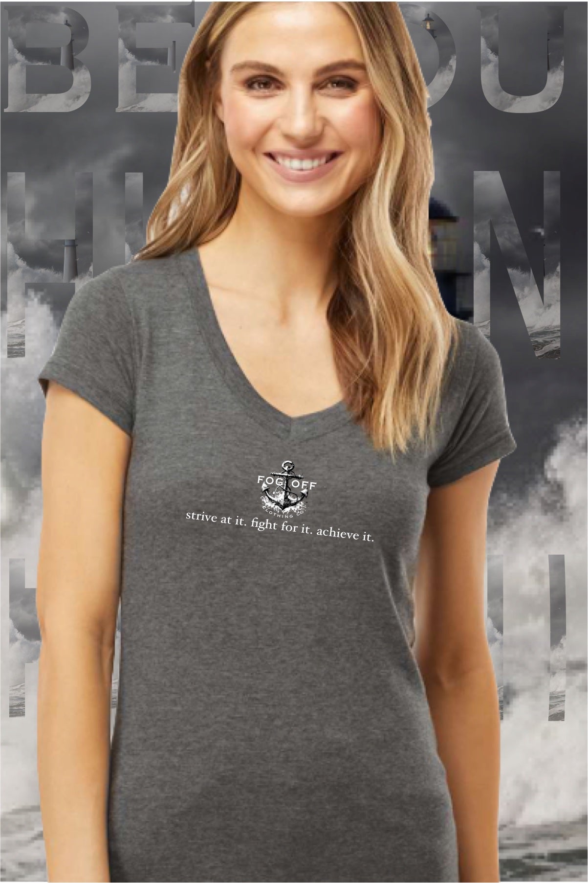 NEW STRIVE LOGO WOMANS V-NECK T